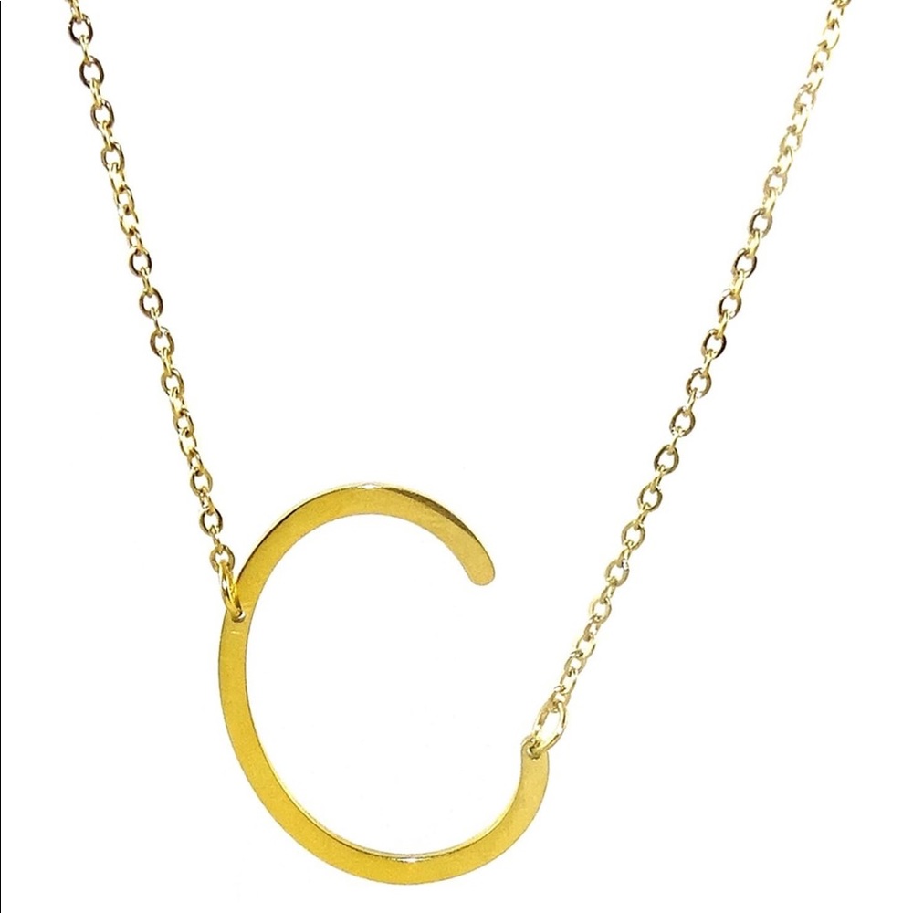 SAVVY CIE (S) 14K Gold Plated XL Initial Necklace
